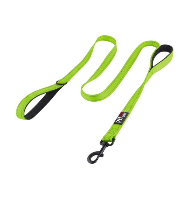 Double Handle Dog Leash 6Ft Long, Padded 2 Handle, Heavy Duty, Reflective Training Leash for Medium Large Dogs, Dual Handle Lead (Green)
